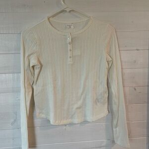 Abercrombie Kids Ivory Textured Henley